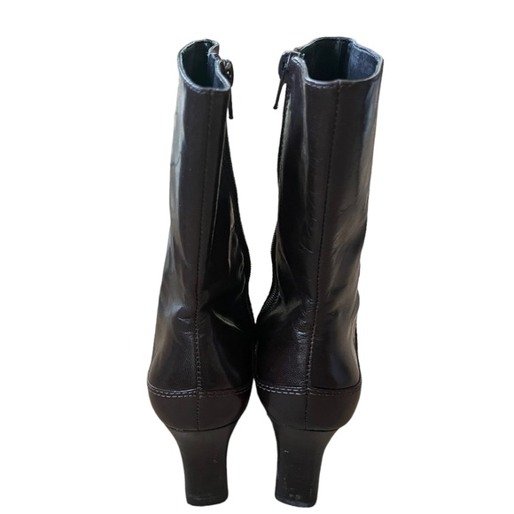 Vintage Nine West Yettas Dark Brown Leather High Ankle Boots Size 6.5 - Picture 7 of 7